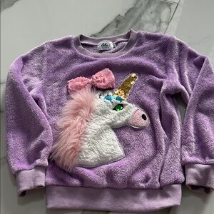 Lola + The Boys Lavender Unicorn Sweatshirt